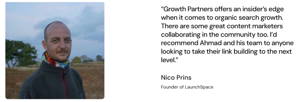 Nico Prins positive review of growth partners