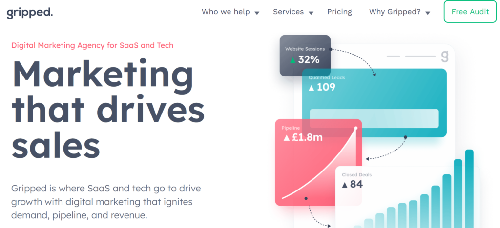 Gripped.io landing page