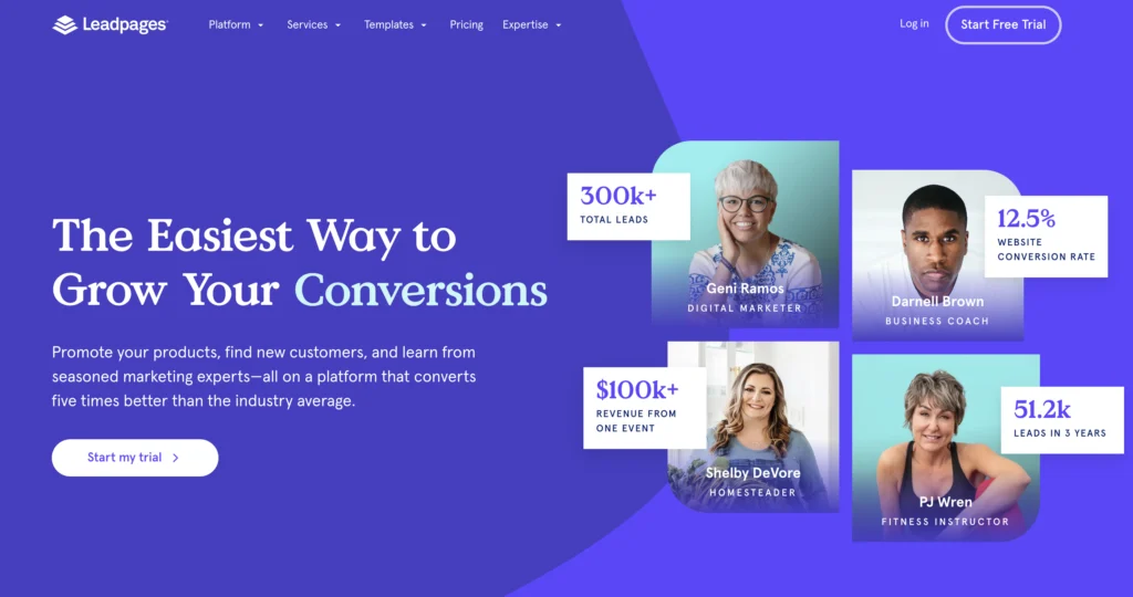 leadpages hero section