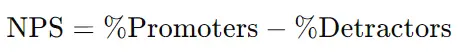 Net promoter score formula